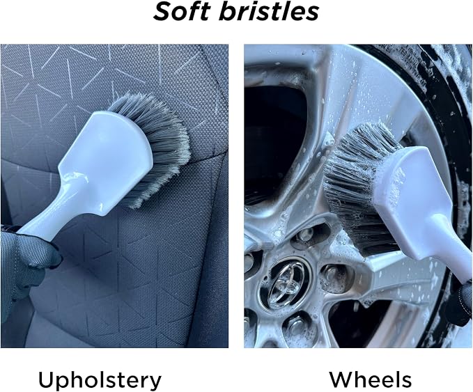 Short Handle Car Wheel and Tire Brush | Auto Detailing Car Wash Brush | Deep - Image 8