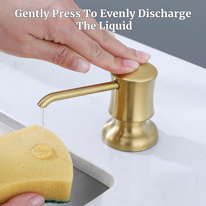 Brushed Gold Sink Soap Dispenser - Image 4