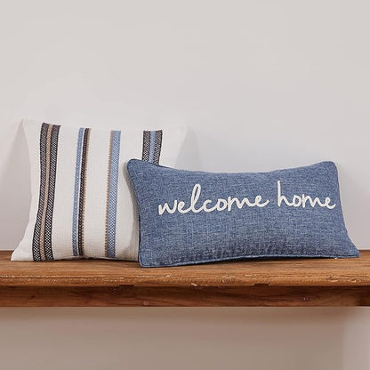 Levtex Home - Tobago - Decorative Pillow (18 x 18in.) - Stiched Stripes - Brown, Taupe and Blue