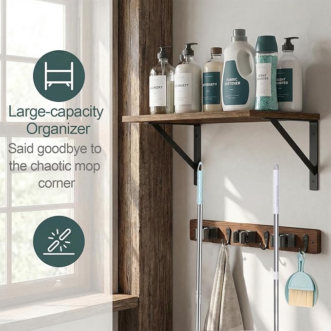 Broom and Mop Organizer Wall Hanging - Image 2