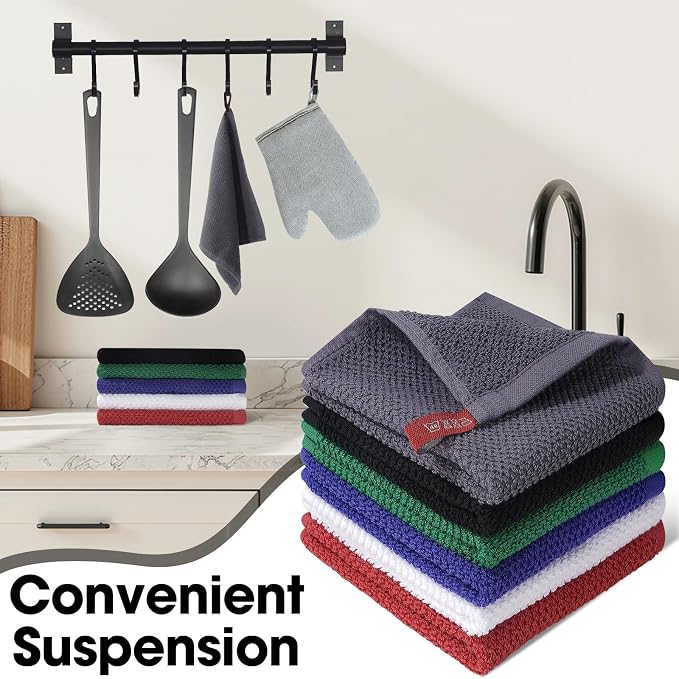 100% Cotton Waffle Weave Kitchen Dish Cloths, 6 Colors - Image 6