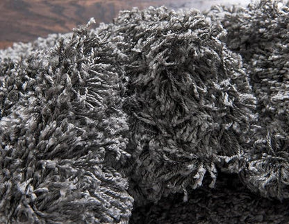 Unique Loom Solid Shag Collection Area Rug (7' 10" x 10' Rectangle, Graphite Gray)