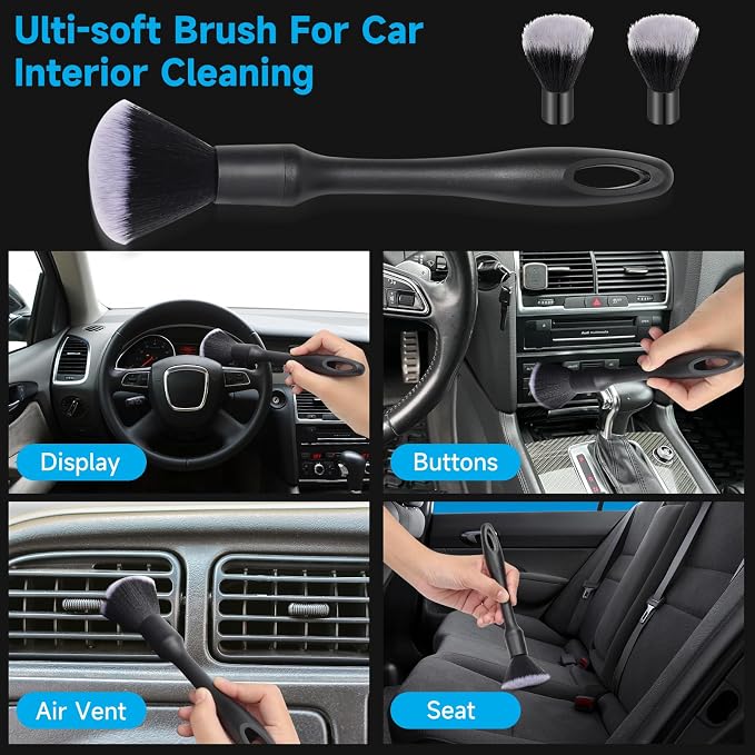 9 Pcs Car Detailing Brush Set No Scratch - Image 4
