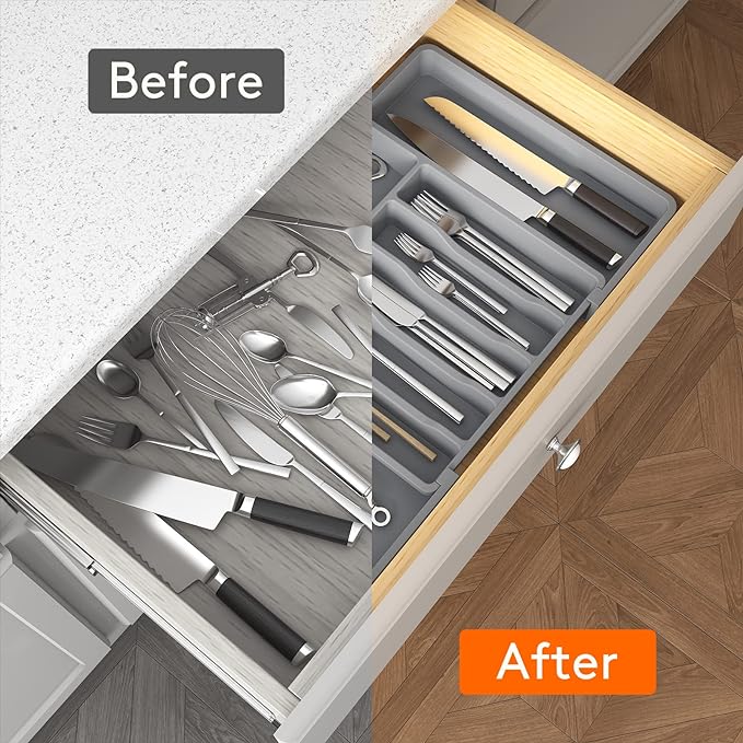 Lifewit Silverware Drawer Organizer, Expandable Utensil Tray - Image 4