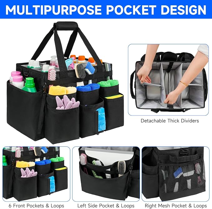 Large Rolling Cleaning Caddy Bag - Image 3