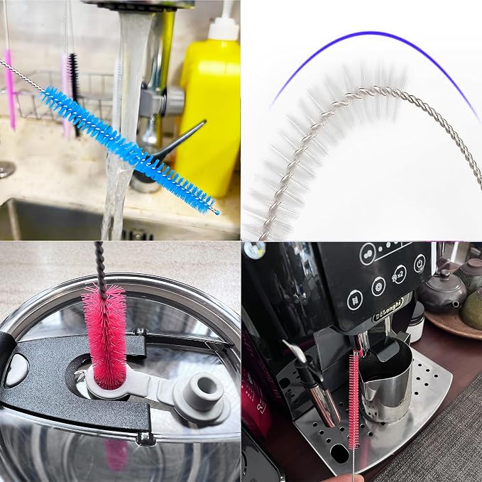 Milk Foamer Hose Brush, Long Thin Nylon Tube Cleaning Brushes Ideal - Image 5