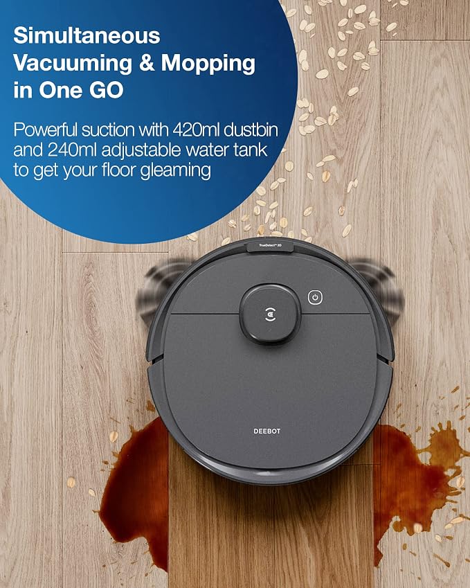 Ecovacs Deebot T8 Robot Vacuum and Mop Cleaner, Precise Laser Navigation - Image 2
