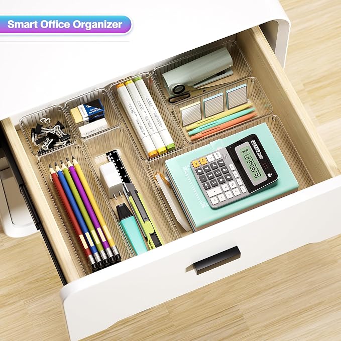 15 PCS Clear Plastic Drawer Organizer Set - Image 6
