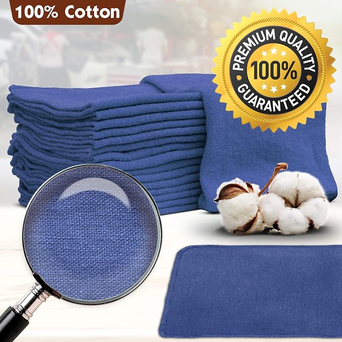 Nabob Wipers Auto Mechanic Shop Towels 25 Pack Bulk Shop Rags 100% Cotton Size - Image 5