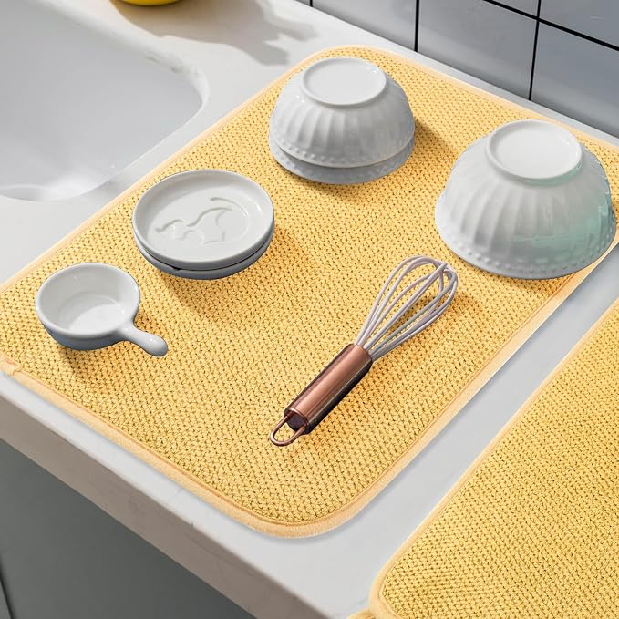 Microfiber Dish Drying Mat, Super Absorbent Kitchen Dish Drying Pad, Reversible - Image 5