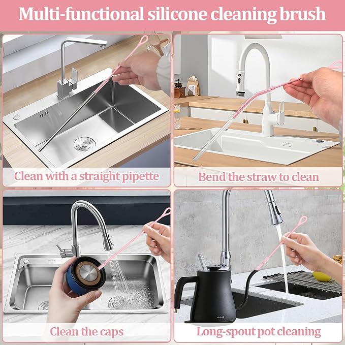 Silicone Straw Cleaner Brush, Straw Brush Bristles Cleaner Brush - Image 6