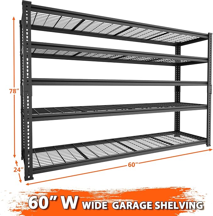 ROOMTEC Garage Shelving, 3300 LBS Capacity Storage Shelves Heavy Duty, 5 Tier - Image 3