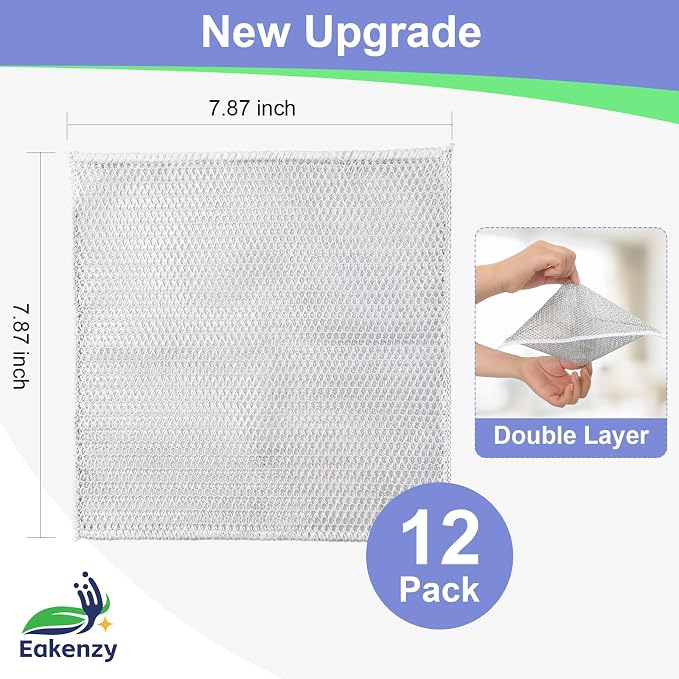 12 Pack Steel Wool Scrubber, Double Layer Non-Scratch Wire Dishcloth, Dish - Image 2