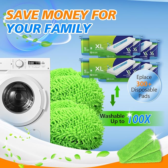 Reusable Microfiber Pads for Swiffer XL Mop - Image 4