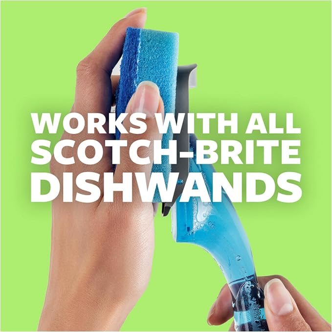 Scotch-Brite Non-Scratch Dishwand Refill, 14 Dish Wand Sponge Refills, Removes - Image 2