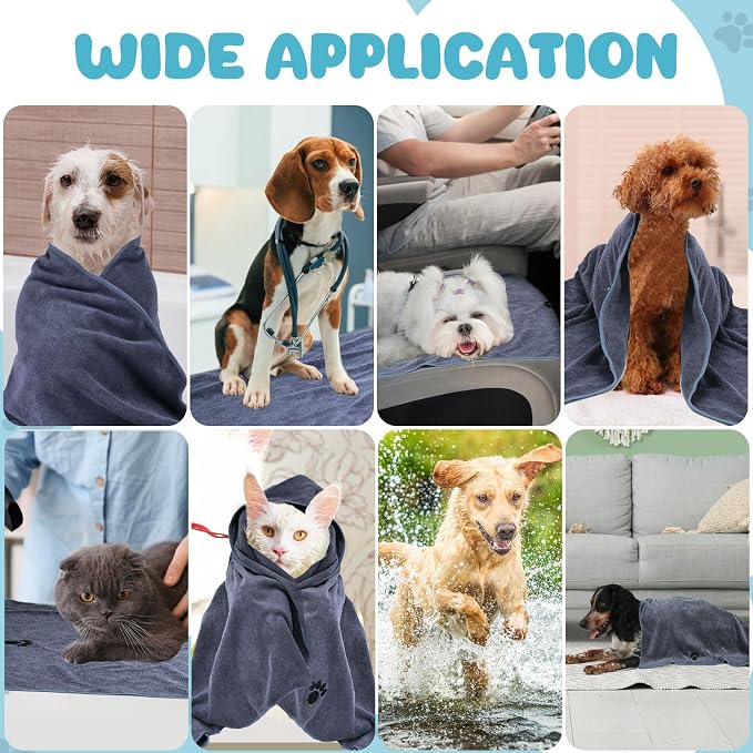 Microfiber Dog Towels for Drying Dogs, Super Absorbent and Soft Pet Grooming - Image 7