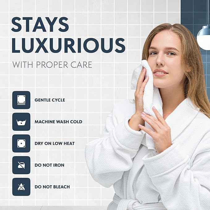 White Classic Luxury Cotton Washcloths 13x13 Inch - Image 4