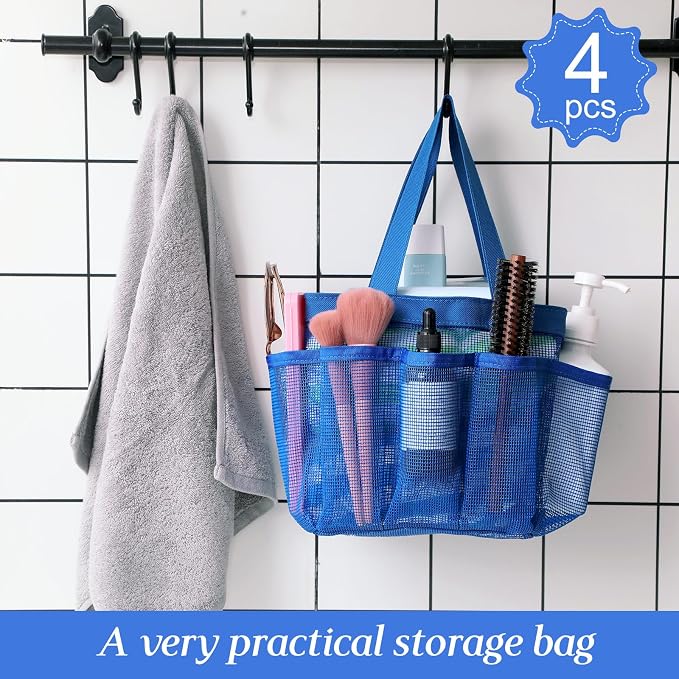 Hillban 4 Pcs Mesh Shower Caddy Portable Large Quick Dry Shower Caddy Basket - Image 4