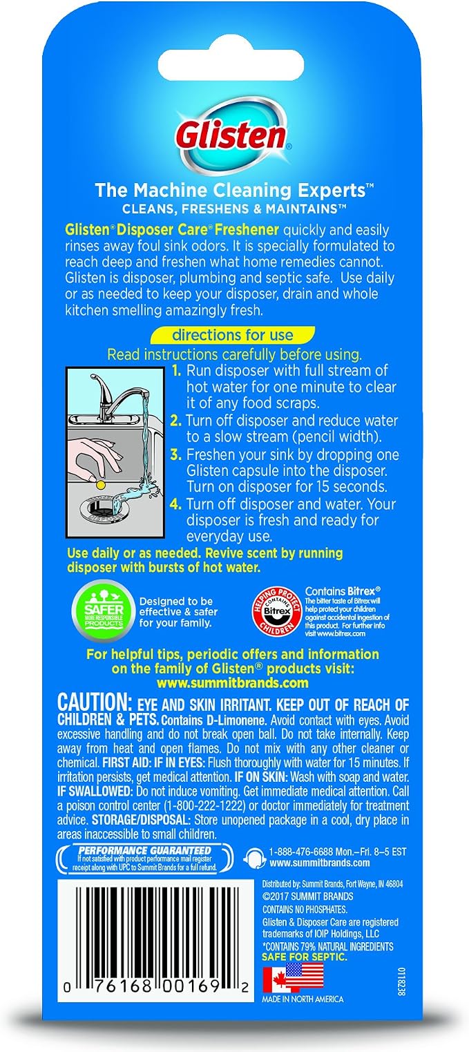 Glisten Garbage Disposer Freshener, Lemon Scent - Image 2