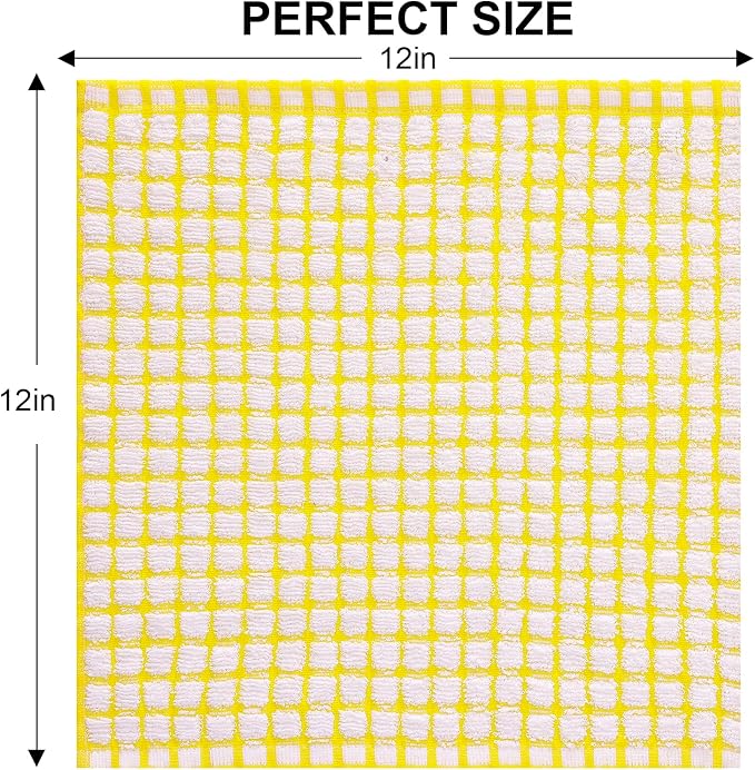 Kitinjoy Cotton 8 Pack Terry Kitchen Dish Cloths, 12 x 12 Inches Super Soft and - Image 6