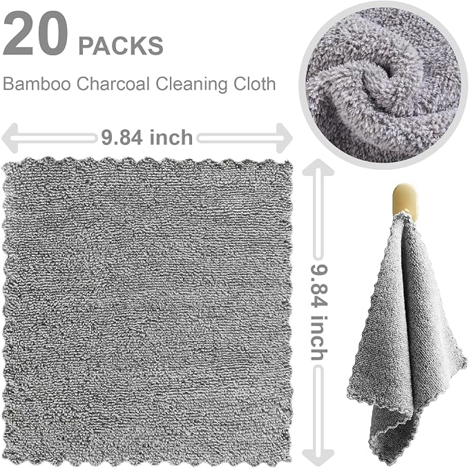 20 Pack Super Absorbent Dish Cloths Coral Velvet Microfiber Kitchen Towels - Image 7