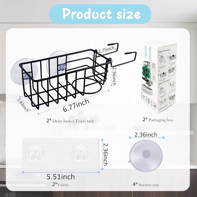 Sponge Holder with Dish Cloth Hanger - Image 2