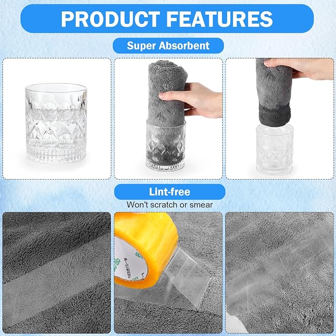 Tallew 15 Pcs 15 Pcs Car Microfiber Towels Buffing Drying Wash Cleaning Cloths - Image 2