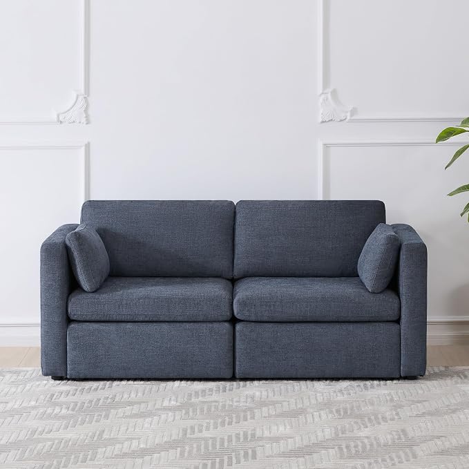 CHITA Small Modular Sectional Fabric Sofa Set, Extra Comfty Loveseat Cloud Couch by CHITALIVING