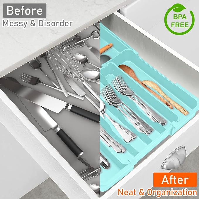 Silverware Organizer Expandable Silverware Drawer Organizer Adjustable Drawer - Image 5