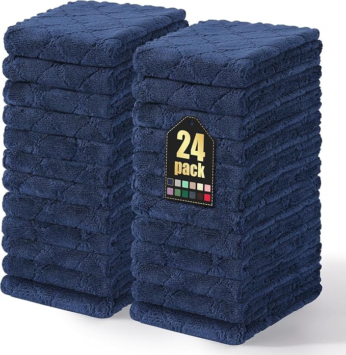 Homaxy 24 Pack Dish Towels for Kitchen, Super Soft and Absorbent Coral Velvet by Homaxy