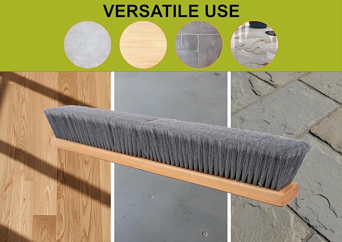 24" Grey Flagged Push Broom - Image 6