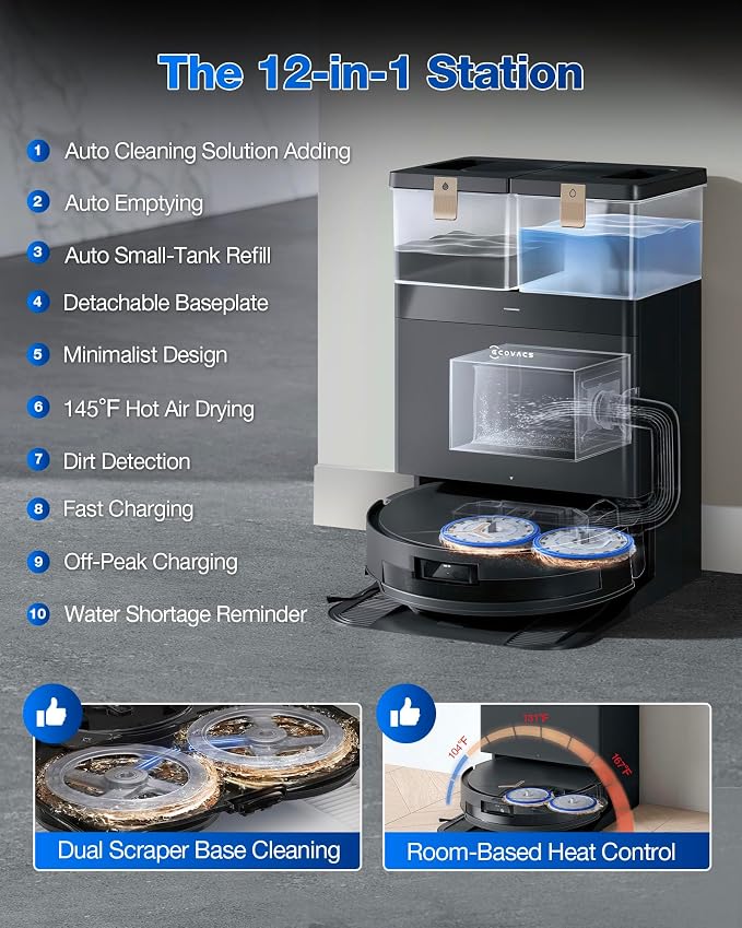 ECOVACS DEEBOT T50 MAX PRO Omni Robot Vacuum and Mop, 500Pa Blast Suction - Image 5