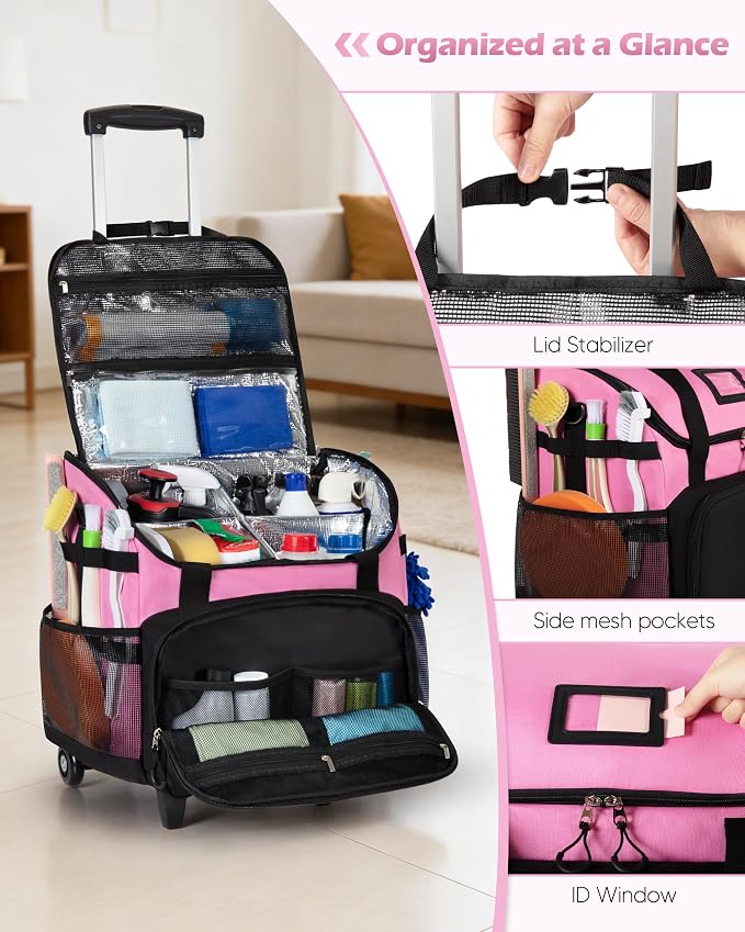 Large Rolling Cleaning Caddy Bag - Image 2