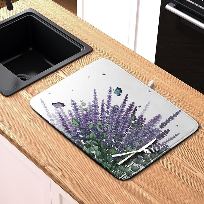 Purple Lavender Dish Drying Mat - Image 6