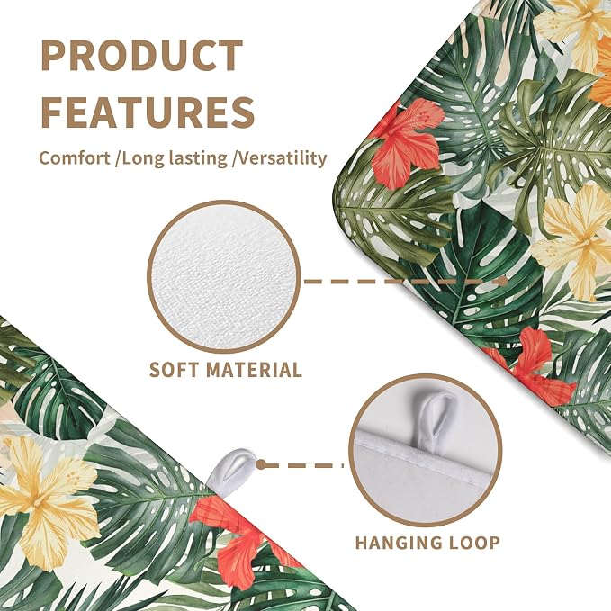 Tropical Palm Leaves Dish Drying Mat - Image 3
