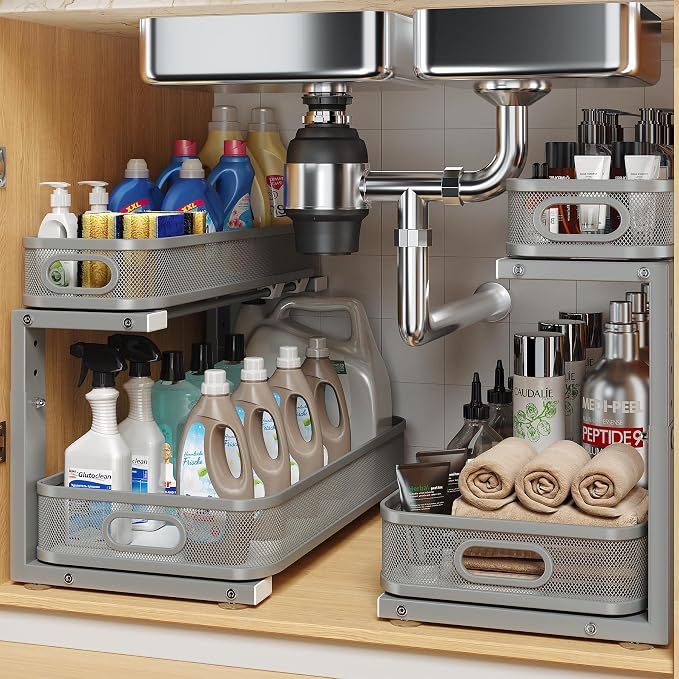 2 Pack 17.3IN-Depth Under Sink Organizer by UnderSinkOrganizer