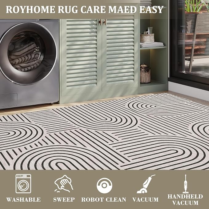 Modern Rug 2.5x10 Runners for Hallways, Abstract Kitchen Runner Rugs Non Slip - Image 5