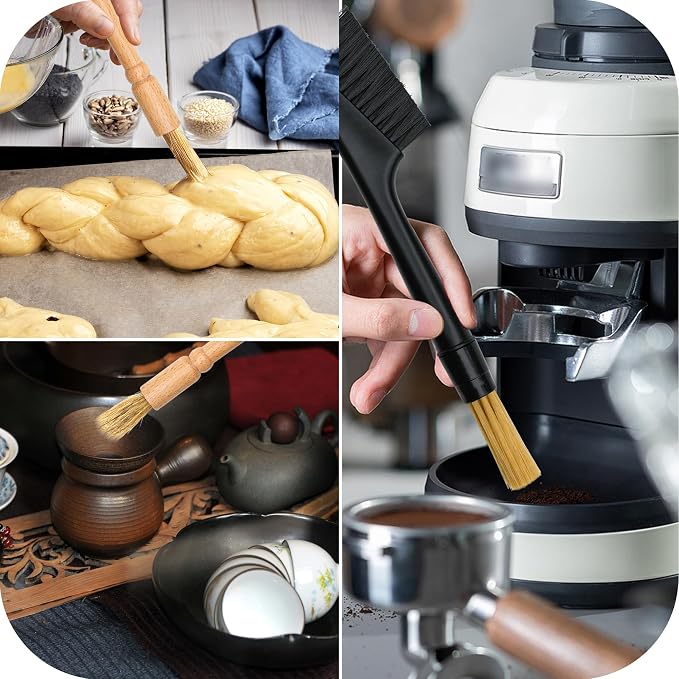 6-piece coffee grinding brush set, coffee grinding natural bristle brush and - Image 7