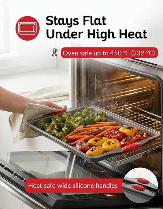 Premium Nonstick Baking Sheet Pans – Set of 3, Heavy-Gauge Carbon Steel - Image 2