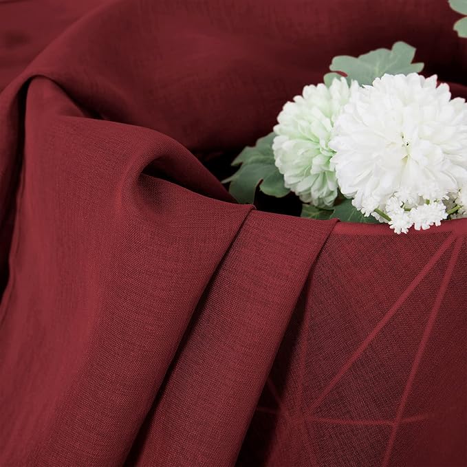 Tollpiz Short Sheer Curtains Linen Textured Bedroom Curtain Sheers Light - Image 6