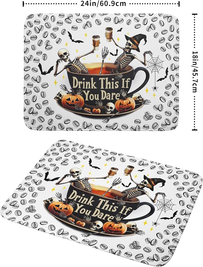 Skull Dead Coffee Mat Funny Dish Drying Pad - Image 2
