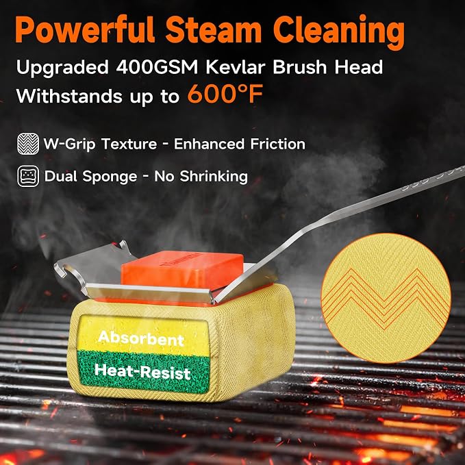 TISHI HERY Bristle Free Grill Brush Replaceable Cleaning Head, Safe BBQ Grill - Image 3