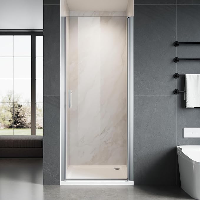 Glass Shower Door 33.5-35" W x 72" H, UCALAFEE Frameless Pivot Swing Door by Ucalafee