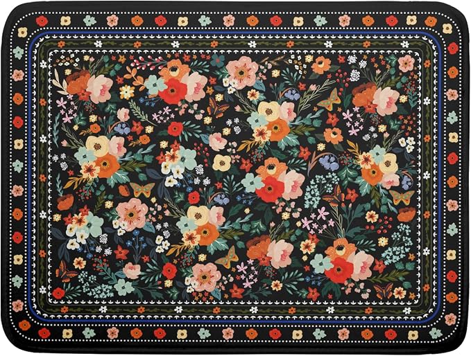Floral Microfiber Dish Drying Mat Large Absorbent Dish Drainer Rack Pad by Giwawa