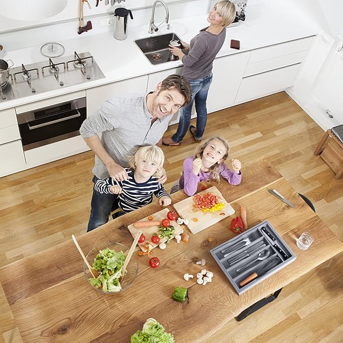 Expandable Bamboo Kitchen Drawer Organizer - Image 6