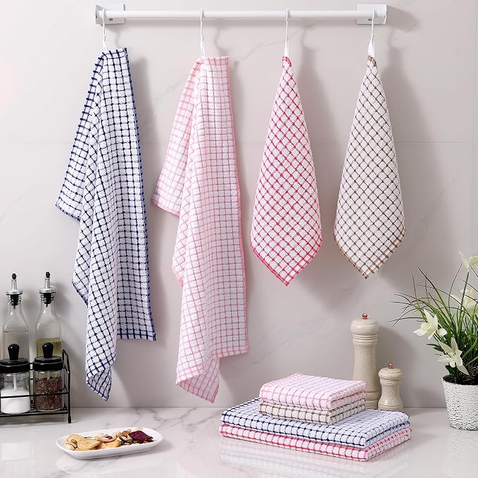 Homaxy Kitchen Towels and Dishcloths Set, 16 x 25 and 12 x 12 Inches, Super - Image 7