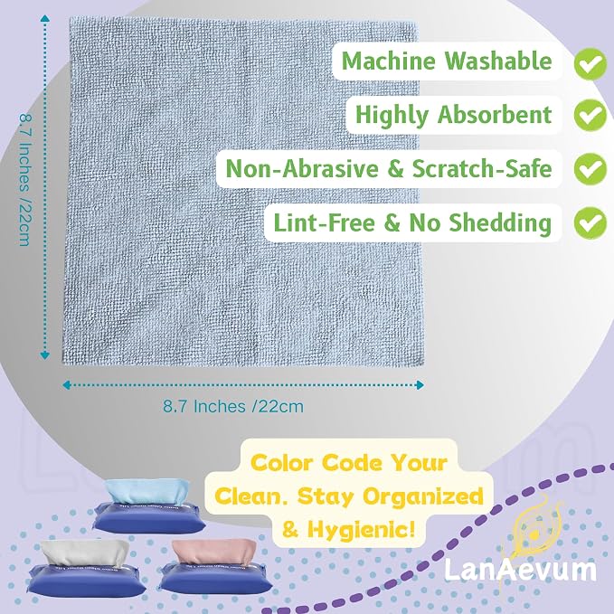 Microfiber Cleaning Cloths 60-Pack Microfiber Towels Pull-Out Packs 8.7x8.7 in - Image 3