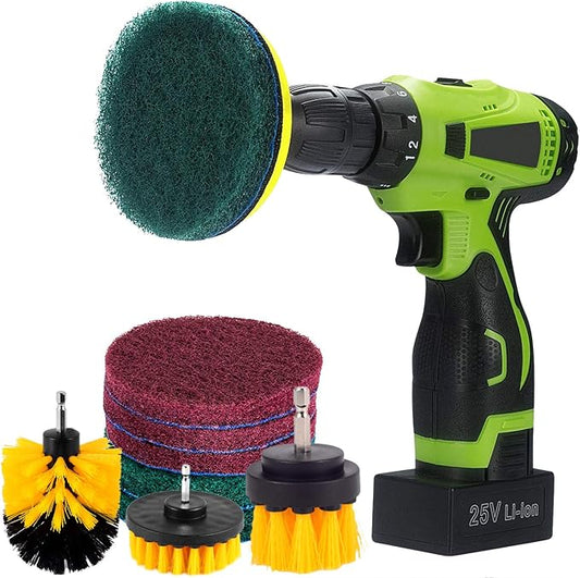 Kichwit 4 Inch Drill Power Brush Tile Scrubber Scouring Pads Cleaning Kit by Kichwit