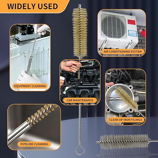 14pcs Brass Wire Brush Stainless Steel Wire Brushes Bottle Brush Set, Tube - Image 7