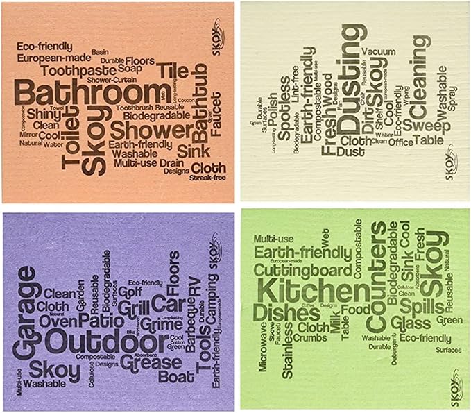 Skoy Cloth, Reusable Cleaning Cloths, Planet-Friendly, Dishwasher and Dryer-Safe by Skoy